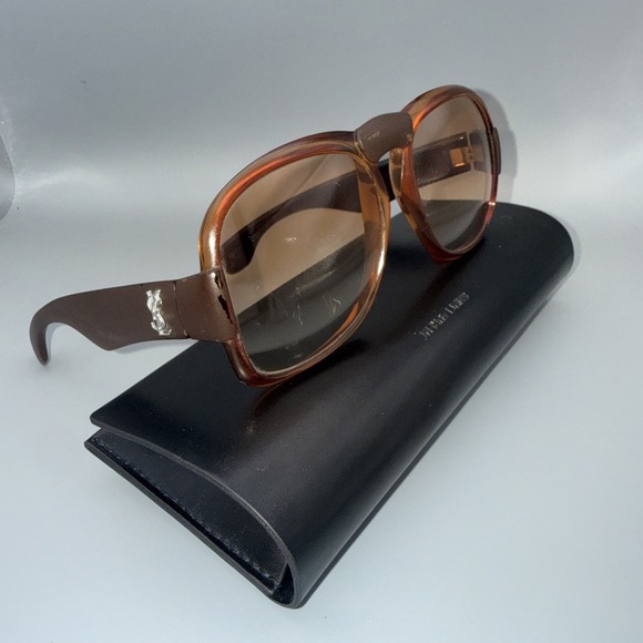 Yves Saint Laurent Accessories - Yves Saint Laurent France "Jackie O"Oversized 1970s YSL Sunglasses & YSL Case